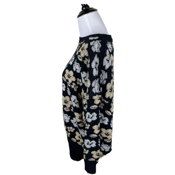 Vintage International Sportswear Metallic Floral Sweater