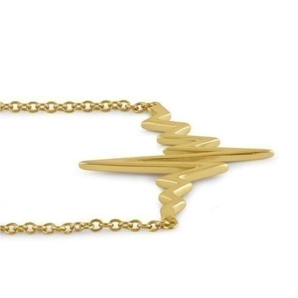 New Yellow Gold Vermeil Heartbeat Necklace