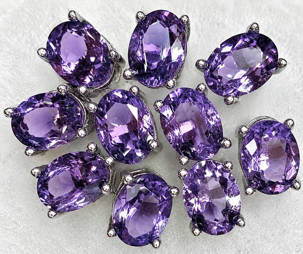 Natural 6x8m Amethyst Earring Stud crystal healing
