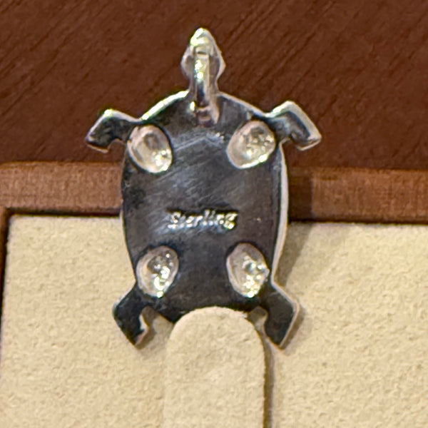 Southwestern Opal Inlay Turtle Necklace Pendant Charm Sterling Silver New