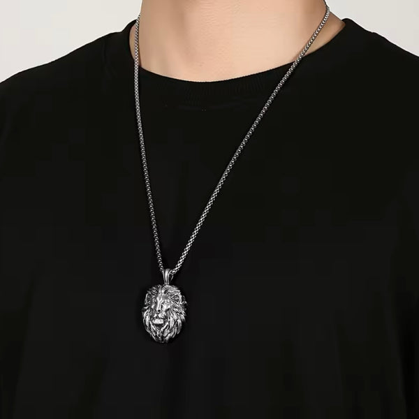 Bold Lion Head Charm Pendant Chain Necklace Unisex New