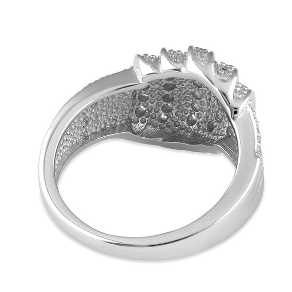 Solid Sterling Silver Elegant CZ Pave Multi Row Layered Ring New