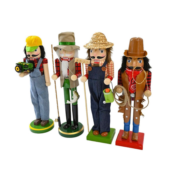 Farmer Nutcracker Western Green Tractor Figure Christmas Casual Home Decor New