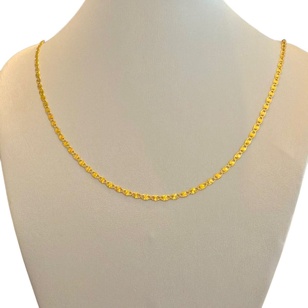 Dainty 2mm Starburst Link Chain Unisex 14k Gold Vermeil 18” Necklace