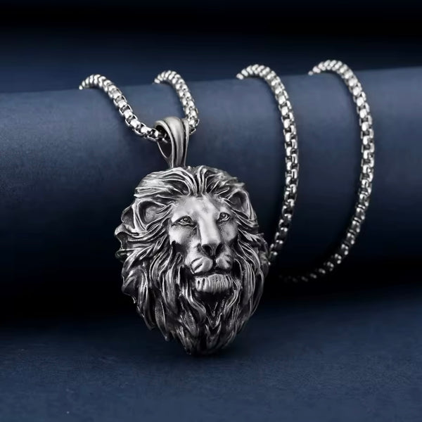 Bold Lion Head Charm Pendant Chain Necklace Unisex New
