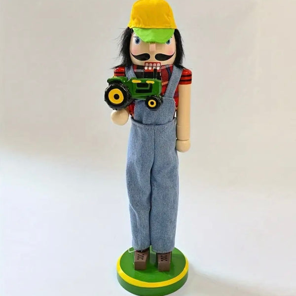 Farmer Nutcracker Western Green Tractor Figure Christmas Casual Home Decor New