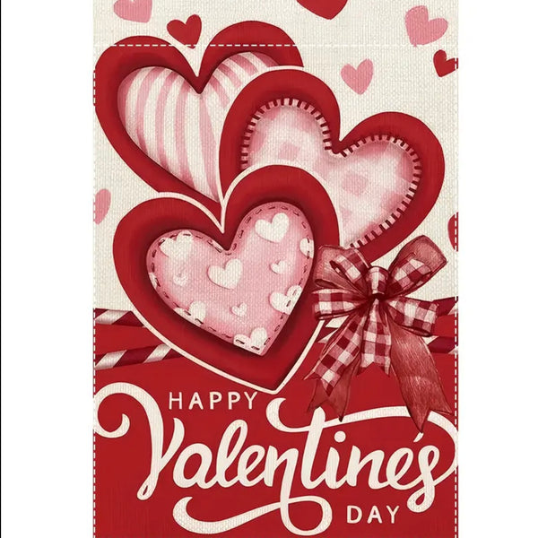 Happy Valentine Welcome Garden Flag Double Sided With Heart Farmhouse New Decor