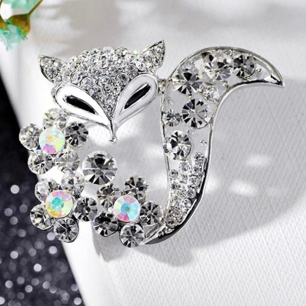 Fox Crystal Brooch Womens Casual Boho Rhinestone Pin Jewelry Accessory New