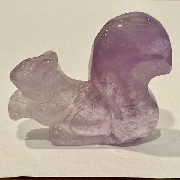 Cute Hand Carved Natural Amethyst Squirrel
