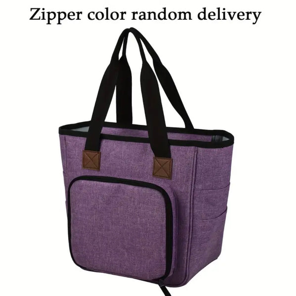 Knitting Bag Yarn Tote Organizer Womens Crochet Storage with Inner Dividers New