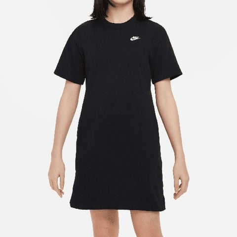Nike Sportswear Older Kids T-Shirt Dress Girls Casual Black Relaxed Fit L (14) New