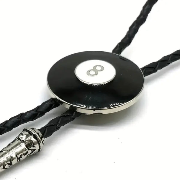 Unique Black 8 Ball Bolo Tie Mens Casual Western Cowboy Accessory New