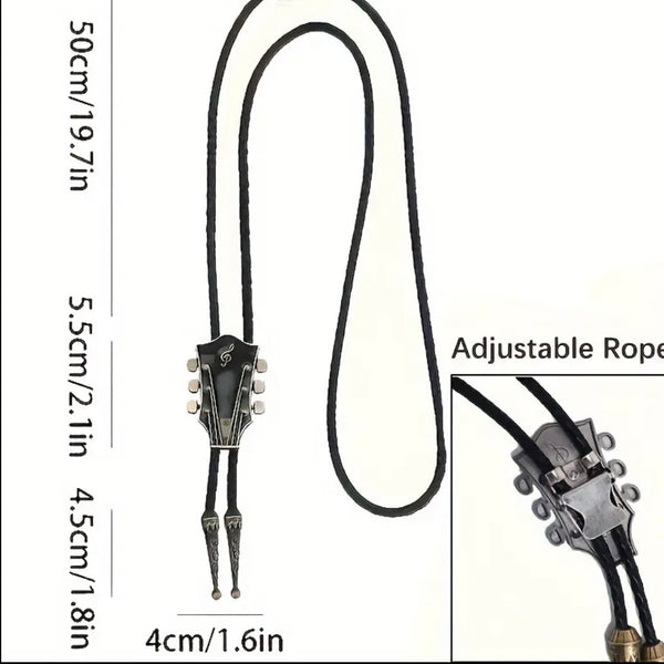 Music Lovers Black Bolo Tie Mens Casual Western Cowboy Accessory New