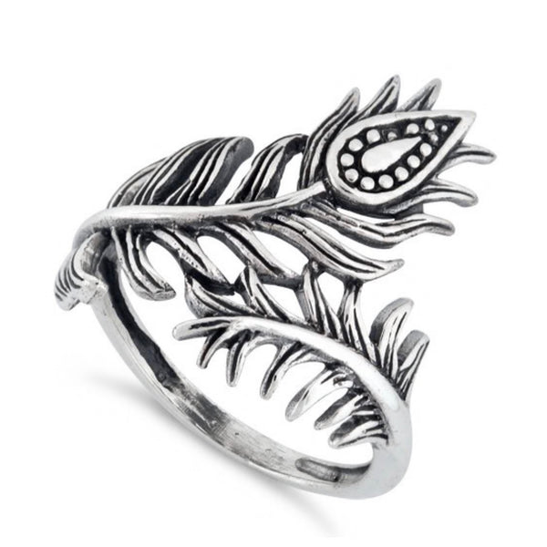 925 Solid Sterling Silver Double Leaf Flower Band Statement Ring Boho New