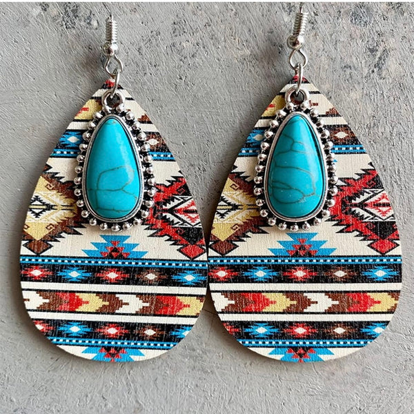 Western Aztec Design Turquoise Tear Drop Wooden Boho Casual Dangle Earrings New 


Add a unique style to your look with this brand new ladies boho Aztec print fashion turquoise wooden dangle earring.

 Constructed of quality wood construction, it offers c