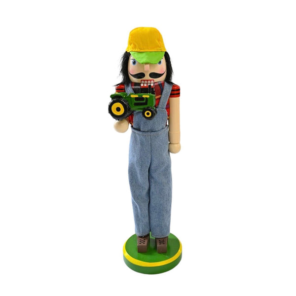 Farmer Nutcracker Western Green Tractor Figure Christmas Casual Home Decor New