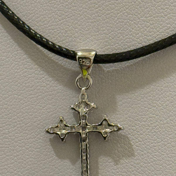 Stunning Moissanite Cross Necklace Sterling Silver Pendant