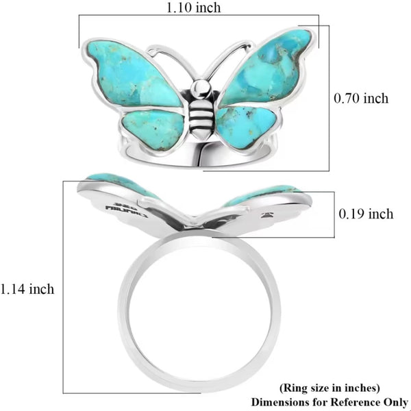 Santa Fe Style Kingman Turquoise 7.60 ctw Ring in Sterling Silver New