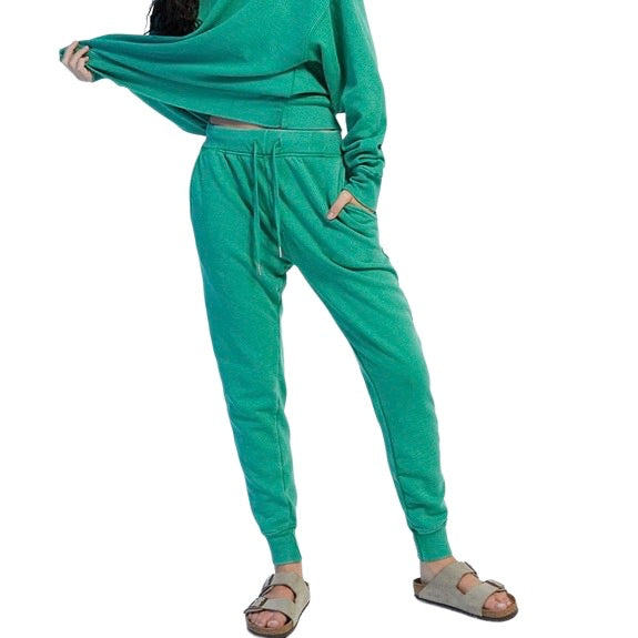 WEWOREWHAT Jolly Green Burnout Fleece Sweatpants Womens Casual Pants Size XS New
