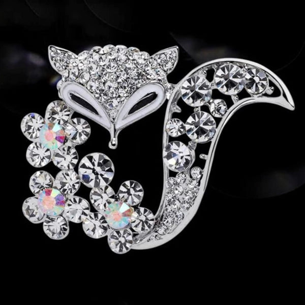 Fox Crystal Brooch Womens Casual Boho Rhinestone Pin Jewelry Accessory New