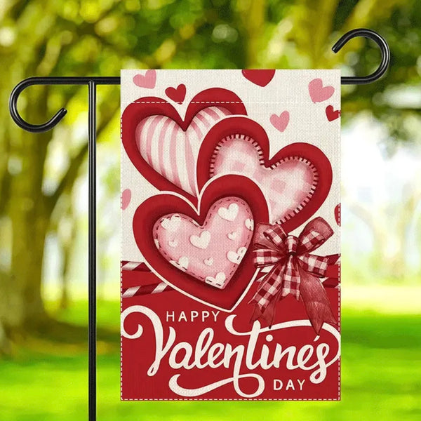 Happy Valentine Welcome Garden Flag Double Sided With Heart Farmhouse New Decor