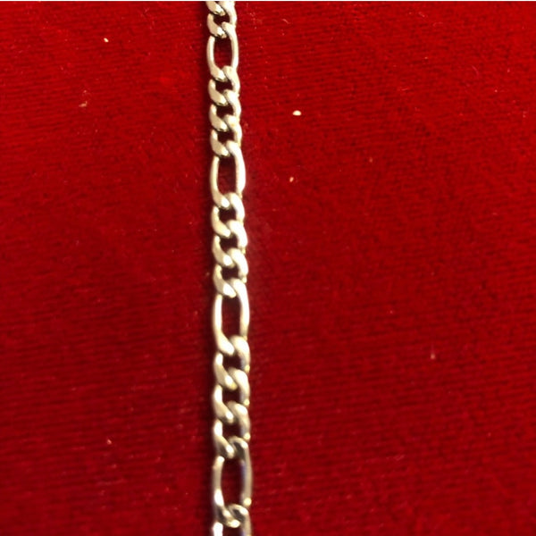3 + 1 Fígaro Silver Chain Unisex Vintage 4mm Wide Link Jewelry 24” Silver Tone