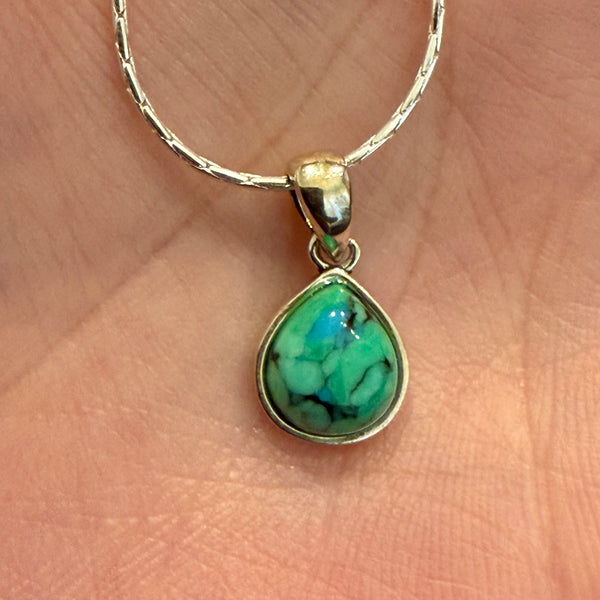 Blue Moon Turquoise Pendant 9” Anklet Or Bracelet Casual Southwestern New