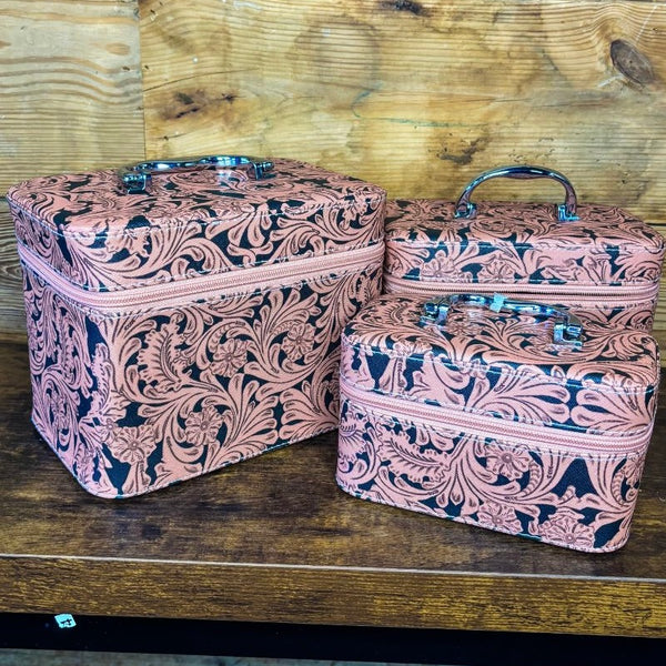 Western Floral Beauty In Simplicity Makeup Cosmetic Anything Boxes Set Of 3 New