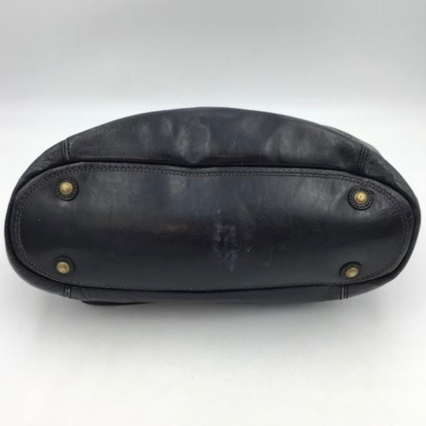 Coach Smooth Black Leather Tote Womens Casual Purse Brass Hardware Details