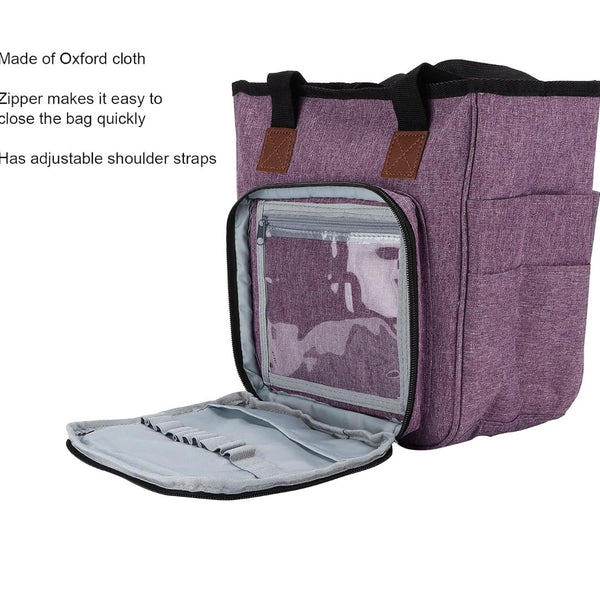 Knitting Bag Yarn Tote Organizer Womens Crochet Storage with Inner Dividers New