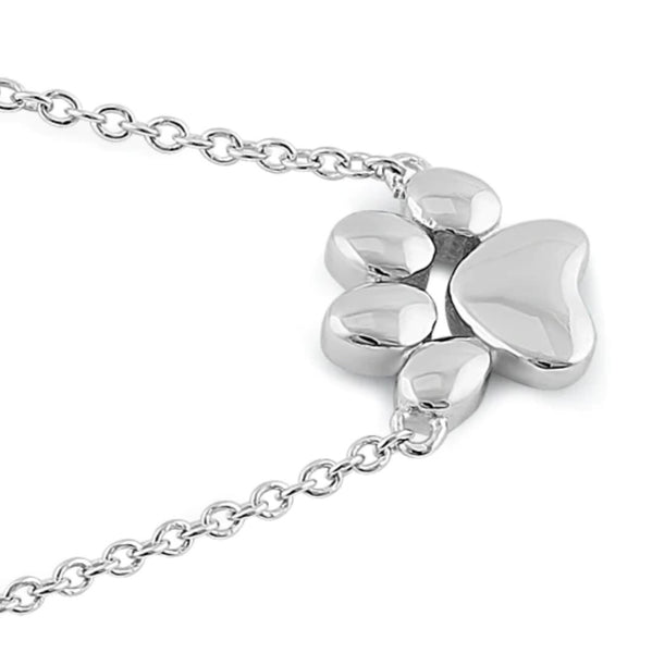 Sterling Silver Paw Necklace Casual Boho Dog Cat Lover Pendant Jewelry New