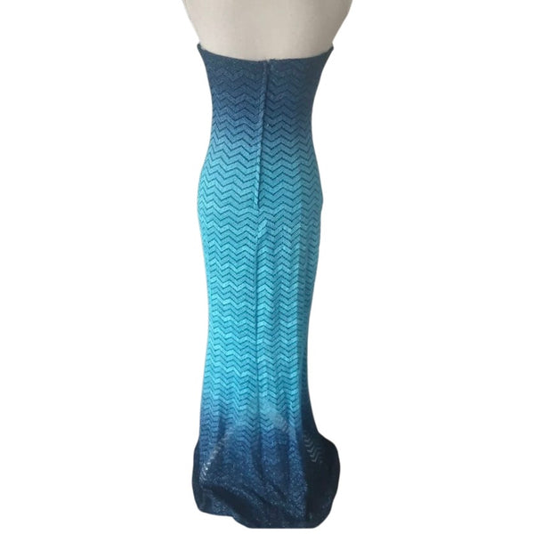 Beautiful Ombre Print Formal Prom Evening Gown  Mermaid Style Maxi Dress New