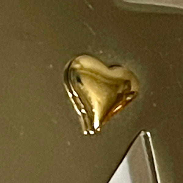 Vintage Silver Silhouette Lady Brooch Womens Gold Toned Heart Scarf Jacket Pin