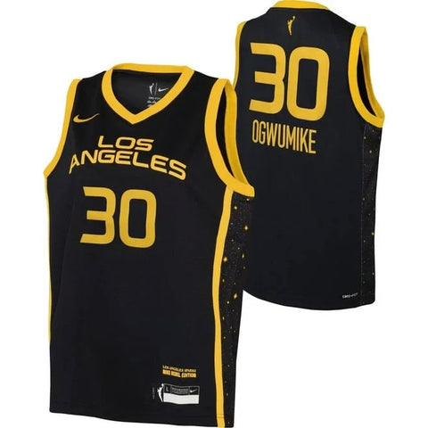 Nike Youth Los Angeles Sparks Nneka Ogwumike #30 Black Replica Jersey M 10-12