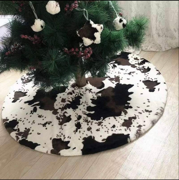 Cow Print Christmas Tree Skirt