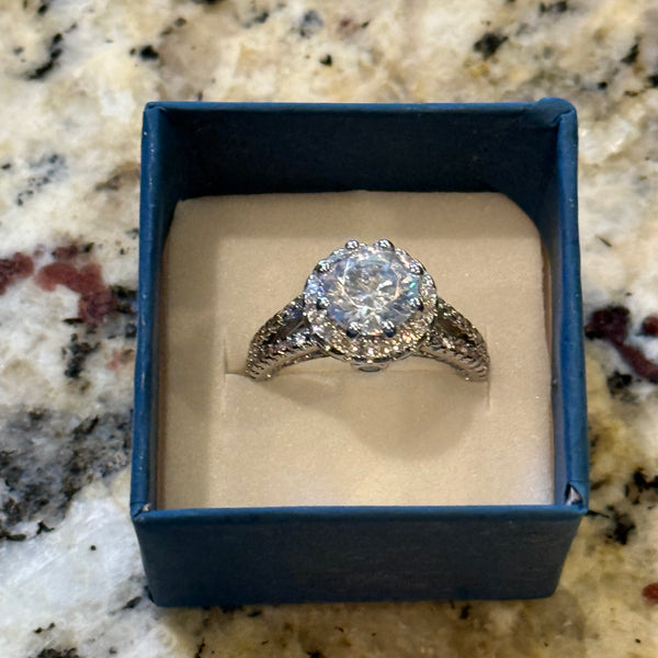 Stunning 3ct Round Cut CZ Sterling Silver Ring New