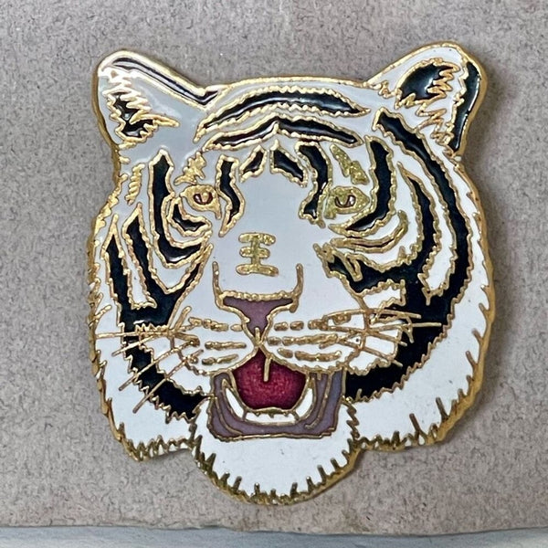 Vintage Gift Creations Cloisonné White Tiger Pin