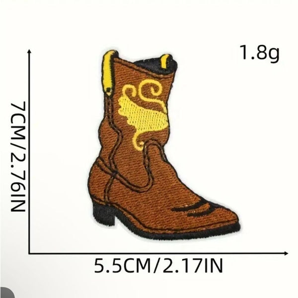 10 Piece Western Cowboy Cowgirl Iron On Embroidered Patches