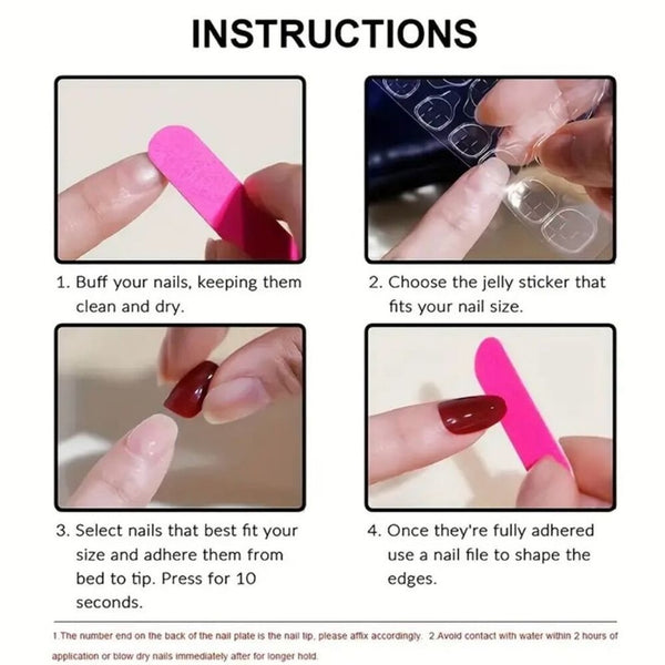 New 24pcs Spooky Pumpkin Halloween Nail Set Glossy