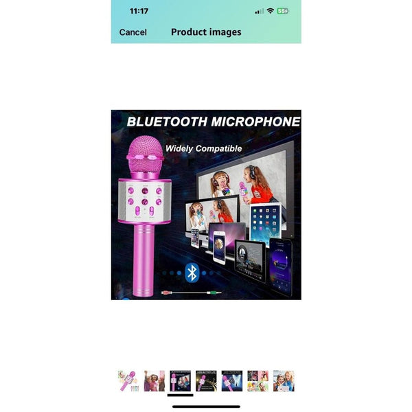 New Kids Karaoke Barbie Pink Microphone for Girl Christmas Birthday Music Gift