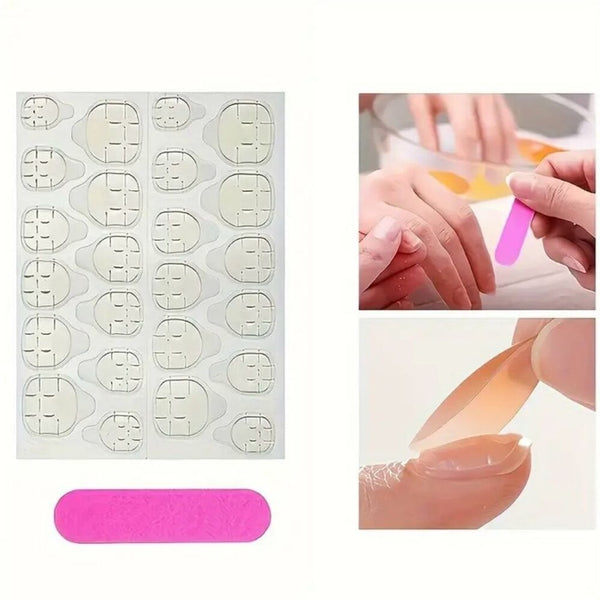 New 24pcs Spooky Pumpkin Halloween Nail Set Glossy