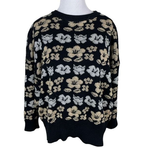 Vintage International Sportswear Metallic Floral Sweater
