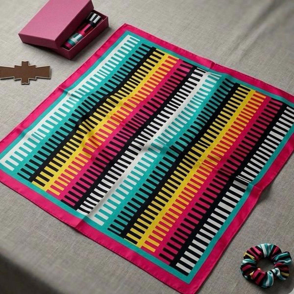 NEW Sassy Serape Western Wild Rag Scarf Geometric Retro Striped Cowboy Buckaroo