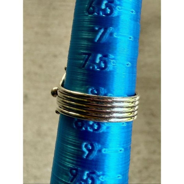 Southwestern Teardrop Red Rose Dahlia Turquoise Statement Ring Silver Size 8