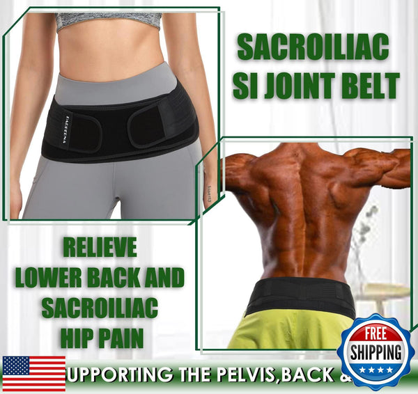 Sacroiliac SI Joint Hip Belt - Lower Back Support Brace for Men Wome
