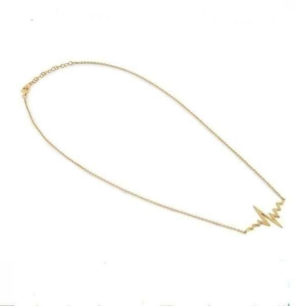 New Yellow Gold Vermeil Heartbeat Necklace