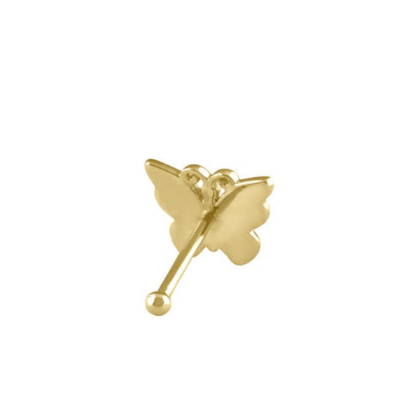 Solid 14K Gold Butterfly Nose Stud New