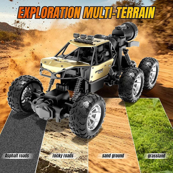 1:18 Scale 6-Wheel 2WD RC Monster Truck Rock Crawler with Spray