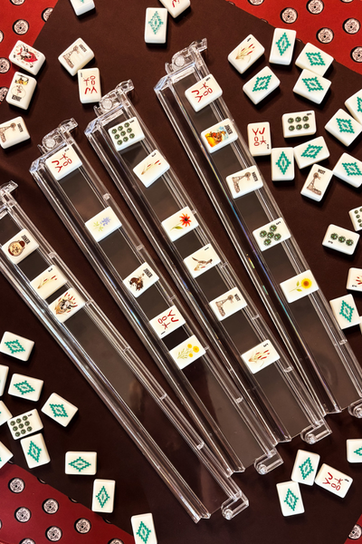 Wild West Mahjong SET, includes Tiles, Racks (4), Tile bag, and Mat