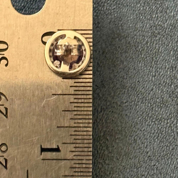 New Amethyst CZ Halo Stud Earrings 925 Sterling Silver Round Brilliant Cut